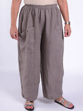 Plus Size Lagenlook Heavy Linen Deep Pocket Trousers - 9461, Trousers, Pure Plus Clothing, Lagenlook Clothing, Plus Size Fashion, Over 50 Fashion